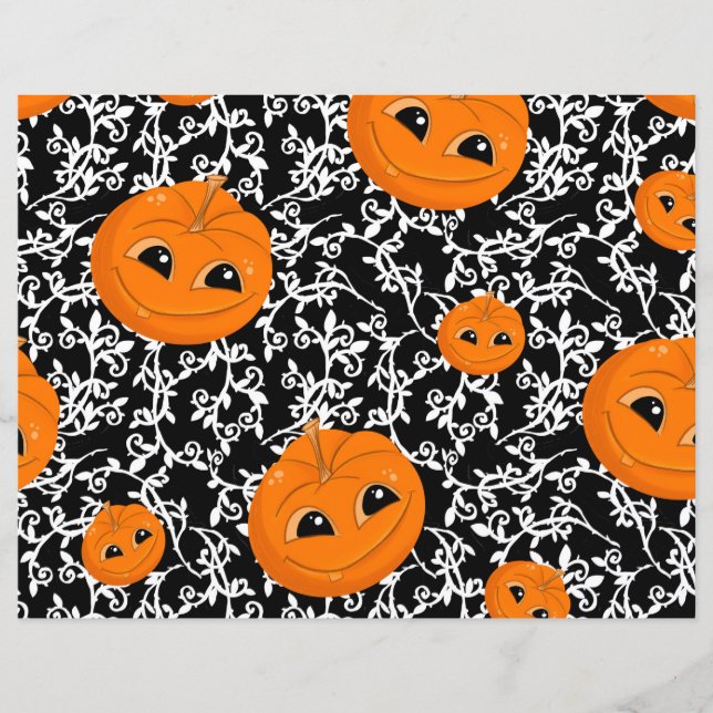 Lámina Papel de calabaza de calabaza de Halloween Orange  (Anverso)