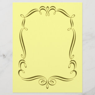 Lámina Papel de carátula de diseño de marcos de Swirl dor