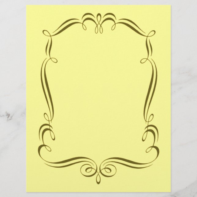 Lámina Papel de carátula de diseño de marcos de Swirl dor (Anverso)