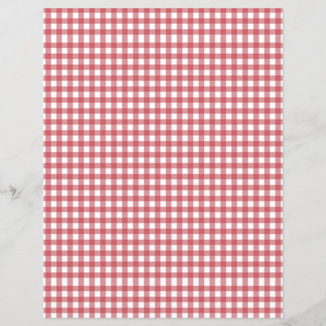 Lámina Papel de carátula de Gingham en rojo y blanco (Anverso)