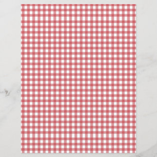 Lámina Papel de carátula de Gingham en rojo y blanco