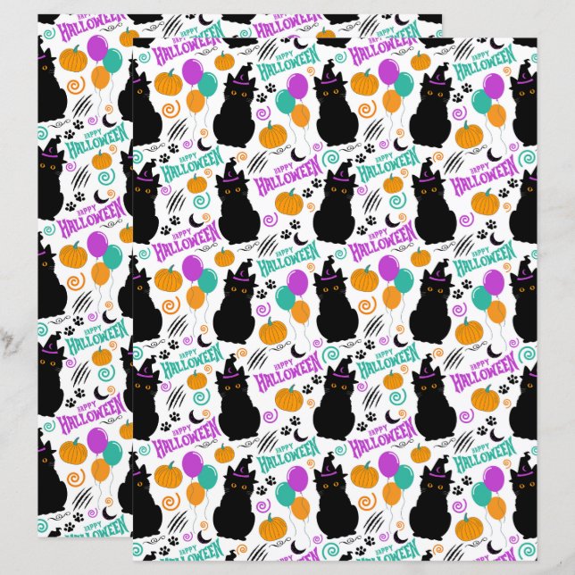 Lámina Papel de carátula de Halloween en blanco (Anverso / Reverso)