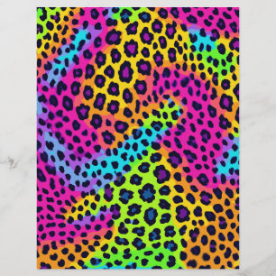 Lámina Papel de carátula de impresión Neon Leopard