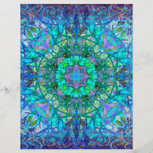 Lámina Papel de carátula de Mandala para el Boho azul y v