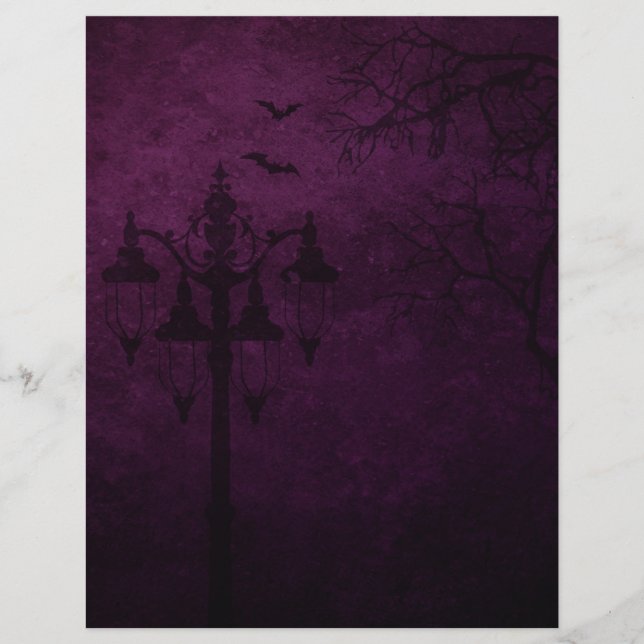 Lámina Papel de carátula gótica de Halloween en Victoria (Anverso)