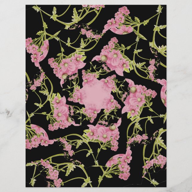 Lámina Papel de carátula rosa y negra de Aquillea (Anverso)