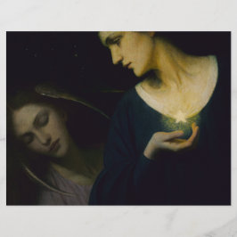 Lámina Papel de caricatura "Noche y su hija duerme"