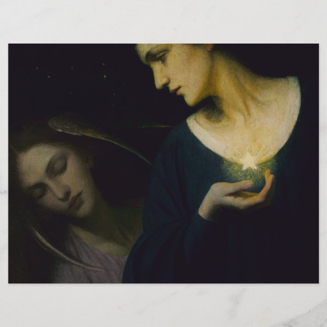 Lámina Papel de caricatura "Noche y su hija duerme" (Anverso)