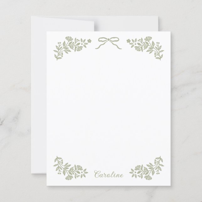 Lámina Papel de carta con cinta floral (Anverso)