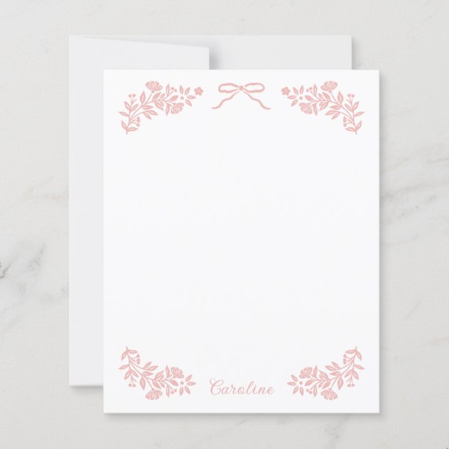 Lámina Papel de carta con cinta floral (Anverso)