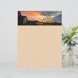 Lámina Papel de carta con gloriosa puesta de sol de Texas