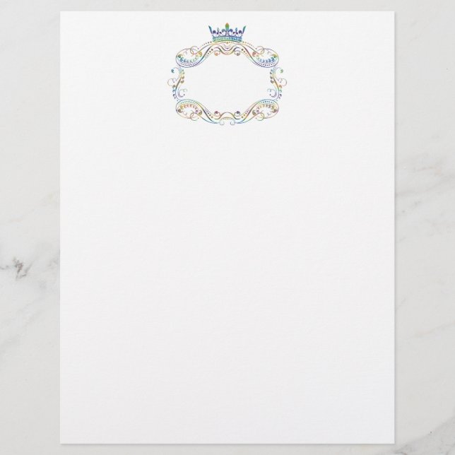 Lámina Papel de carta con medallón de Corona Real (Anverso)