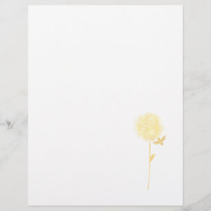 Lámina Papel de carta de abeja y diente de león