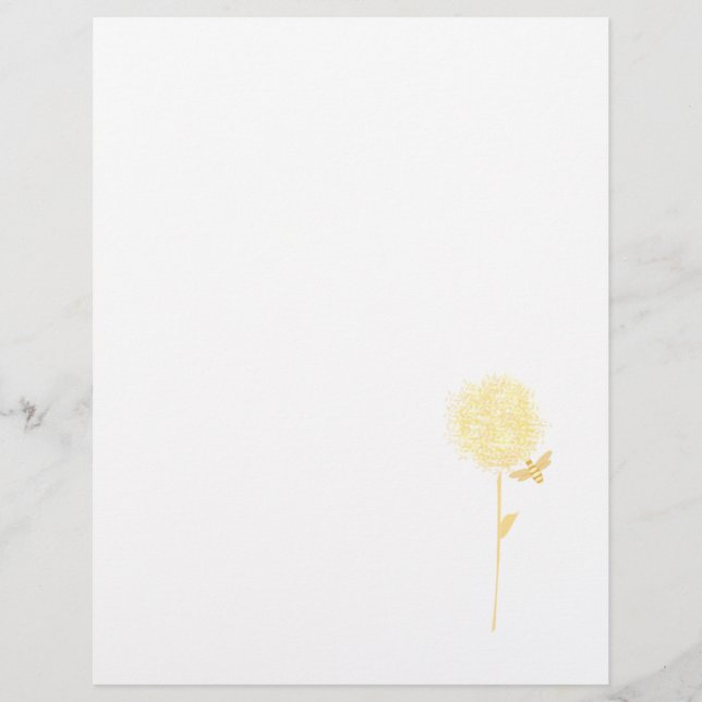 Lámina Papel de carta de abeja y diente de león (Anverso)