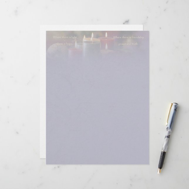 Lámina Papel de Carta de la Vela de Navidad (Anverso/Reverso In Situ)