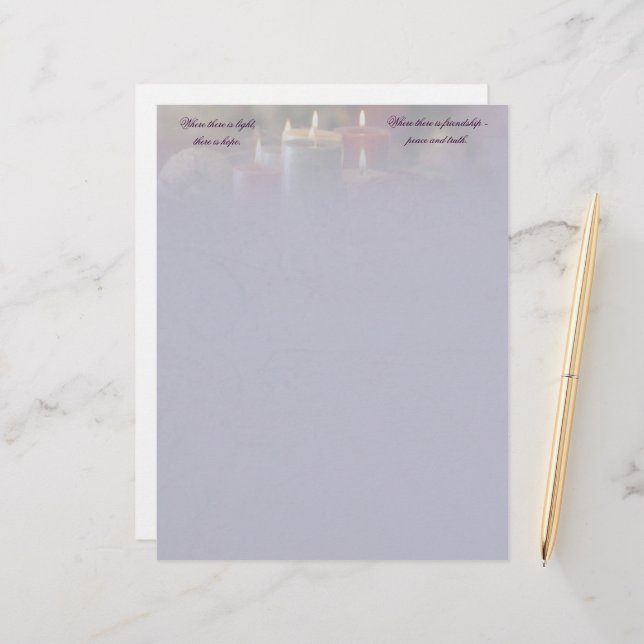 Lámina Papel de Carta de la Vela de Navidad (Anverso/Reverso In Situ)