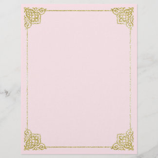 Lámina Papel de carta dorado y rosa 8,5x11
