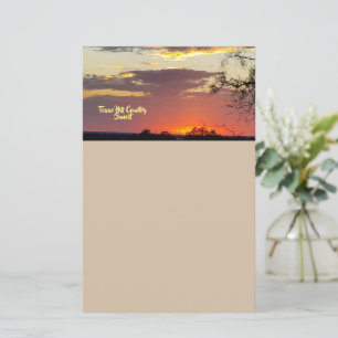 Lámina Papel de carta Estación Atardecer de Texas Hill Co