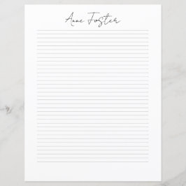 Lámina Papel de carta personalizado con monograma de letr