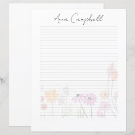 Lámina Papel de carta personalizado con monograma de letr