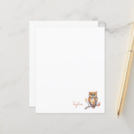 Lámina Papel de carta personalizado de búho