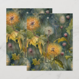 Lámina Papel de cartilla de canto de Dandelions
