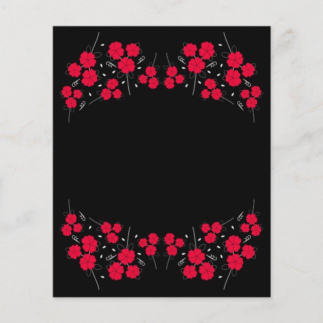Lámina Papel de cartilla de caramelo de flores rojas (Anverso)