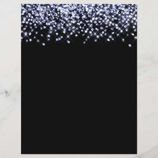 Lámina Papel de cartilla de confetti de Purpurina azul (Anverso)