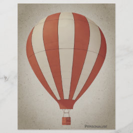 Lámina Papel de cartón blanco rojo del globo aerostático 