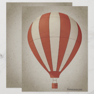 Lámina Papel de cartón blanco rojo del globo aerostático 