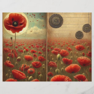 Lámina Papel de cartón de amapola de amapola - Floral chi