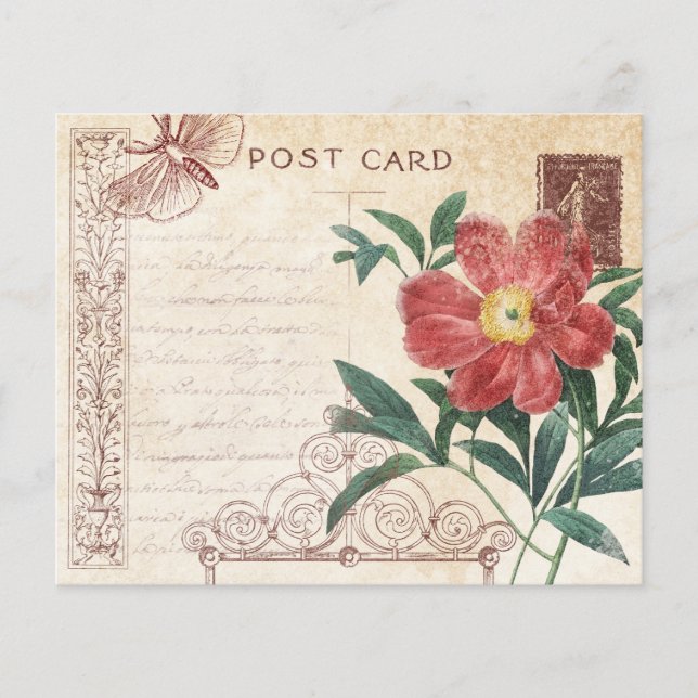 Lámina Papel de cartón de cartilla de cartón floral vinta (Anverso)