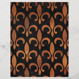 Lámina Papel de cartón de cobre y flor negra de Lis