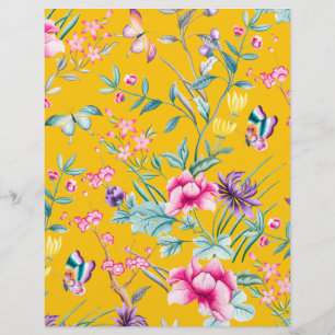 Lámina Papel de cartón de flores amarillas mostaza