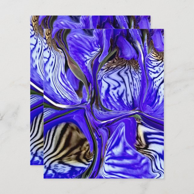 Lámina Papel de cartón de flores de iris morado (Anverso / Reverso)