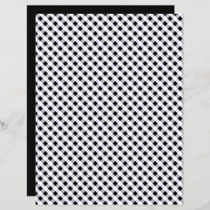Lámina Papel de cartón de Gingham blanco negro