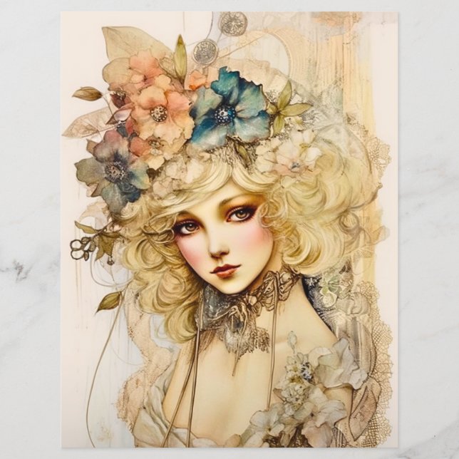 Lámina Papel de cartón de glamour victoriano (Anverso)