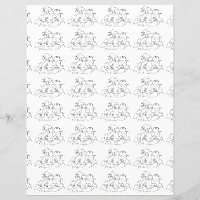 Lámina Papel de cartón de halloween con calabazas de feli (Anverso)