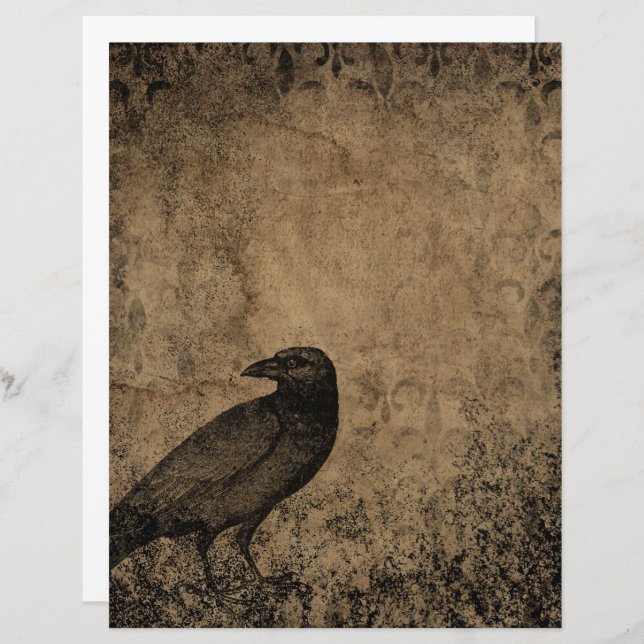 Lámina Papel de cartón de halloween gótico Raven en Victo (Anverso / Reverso)