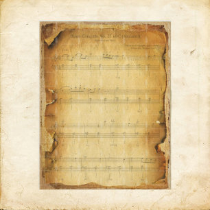 Lámina Papel de cartón de libros de música de Mozart vint