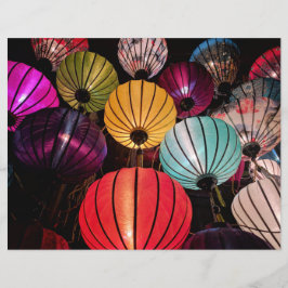 Lámina Papel de cartón de linternas chinas iluminado