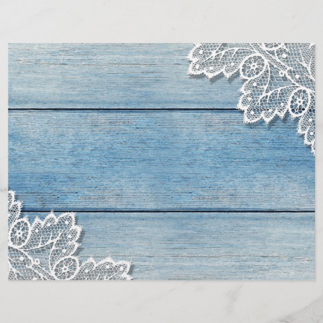 Lámina Papel de cartón de madera azul de Denim blanco de  (Anverso)