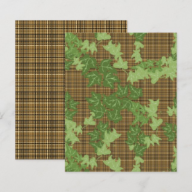 Lámina Papel de cartón de oro verde marrón dorado (Anverso / Reverso)