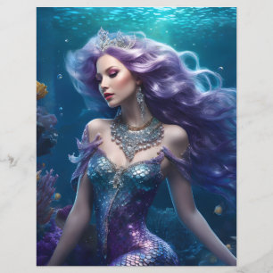 Lámina Papel de cartón de pelo morado para sirenas