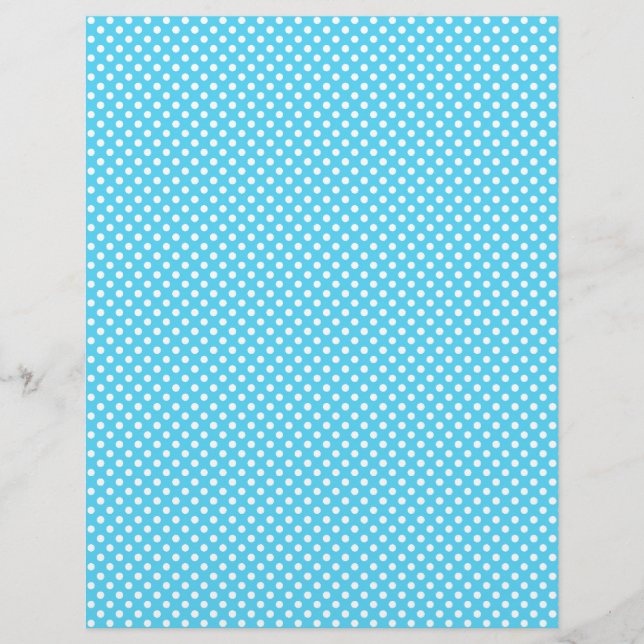 Lámina Papel de cartón de puntos de Polka azul (Anverso)