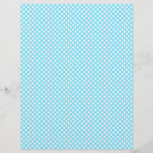 Lámina Papel de cartón de puntos de Polka azul claro (Anverso)