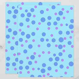 Lámina Papel de cartón de puntos de polka azules y de lav