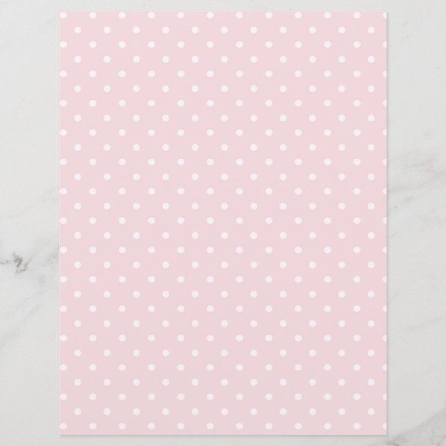Lámina Papel de cartón de puntos de polka rosa adorable (Anverso)