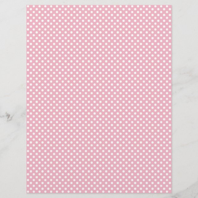 Lámina Papel de cartón de puntos de polka rosa claro (Anverso)