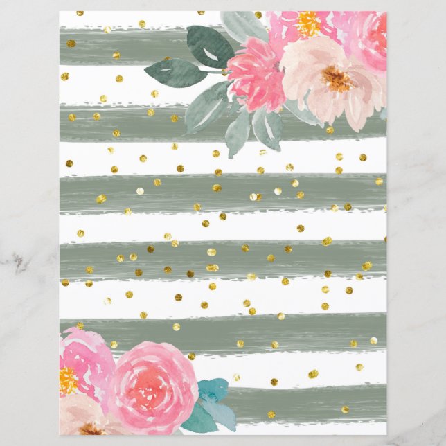 Lámina Papel de cartón de rayas y carteras de confetán de (Anverso)